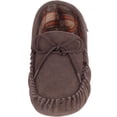 thumbnail image 2 of SNUGRUGS Rupert Mens Suede Moccasin Slippers with Cotton Inner and Suede Sole - Dark Brown - US 14, 2 of 7