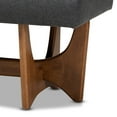 thumbnail image 6 of Baxton Studio Theo Mid-Century Modern Dark Gray Fabric Upholstered Walnut Finished Bench, 6 of 8