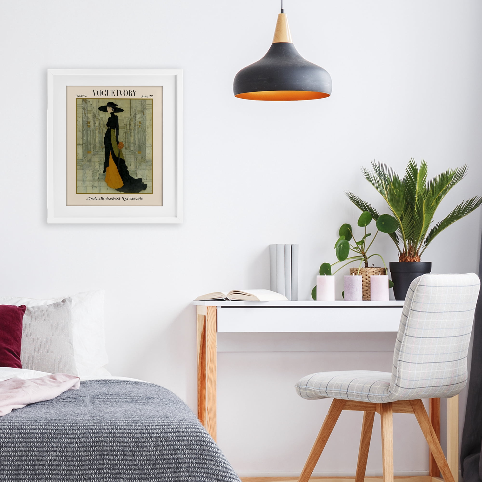 Stupell Industries Ivory Hall Magazine White Framed Print Under Glass, design by A Barefoot Stylist