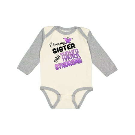 

Inktastic I Love my Sister with Turner Syndrome Gift Baby Boy or Baby Girl Long Sleeve Bodysuit