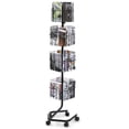 thumbnail image 1 of VEVOR Brochure Display Rack, 4-Tier 32 Pockets Rotating Magazine Literature Display Stand for Postcards, 360° Spinning Greeting Cards Rack with 5 Wheels (2 Lockable), 1 of 9