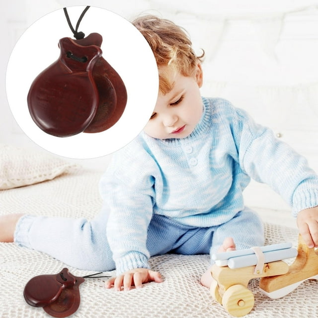 HIAKDOFT 1 Paire d'Instruments de Musique pour Enfant, Roulettes pour Entraînement Rythmique 8.5X6.5CM