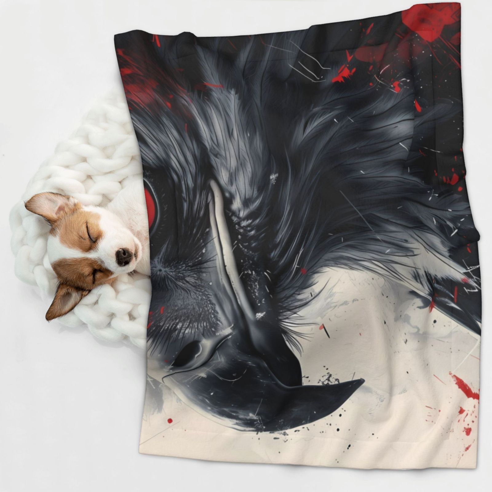 Naloa Red Black Ink Style Bald Eagle Dog Blanket, 3 Sizes Cat Blanket for Indoor Cats Large Medium Small Dog Gifts-Medium