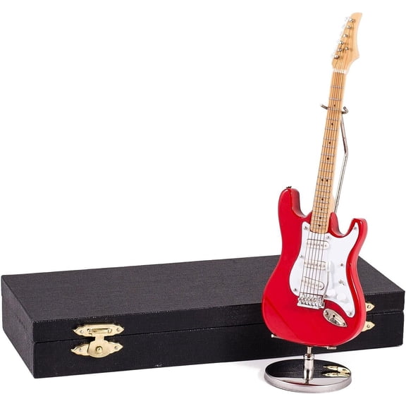 6.8" RED ELECTRIC GUITAR Miniature Musical Instrument Figurine, Broadway Gifts