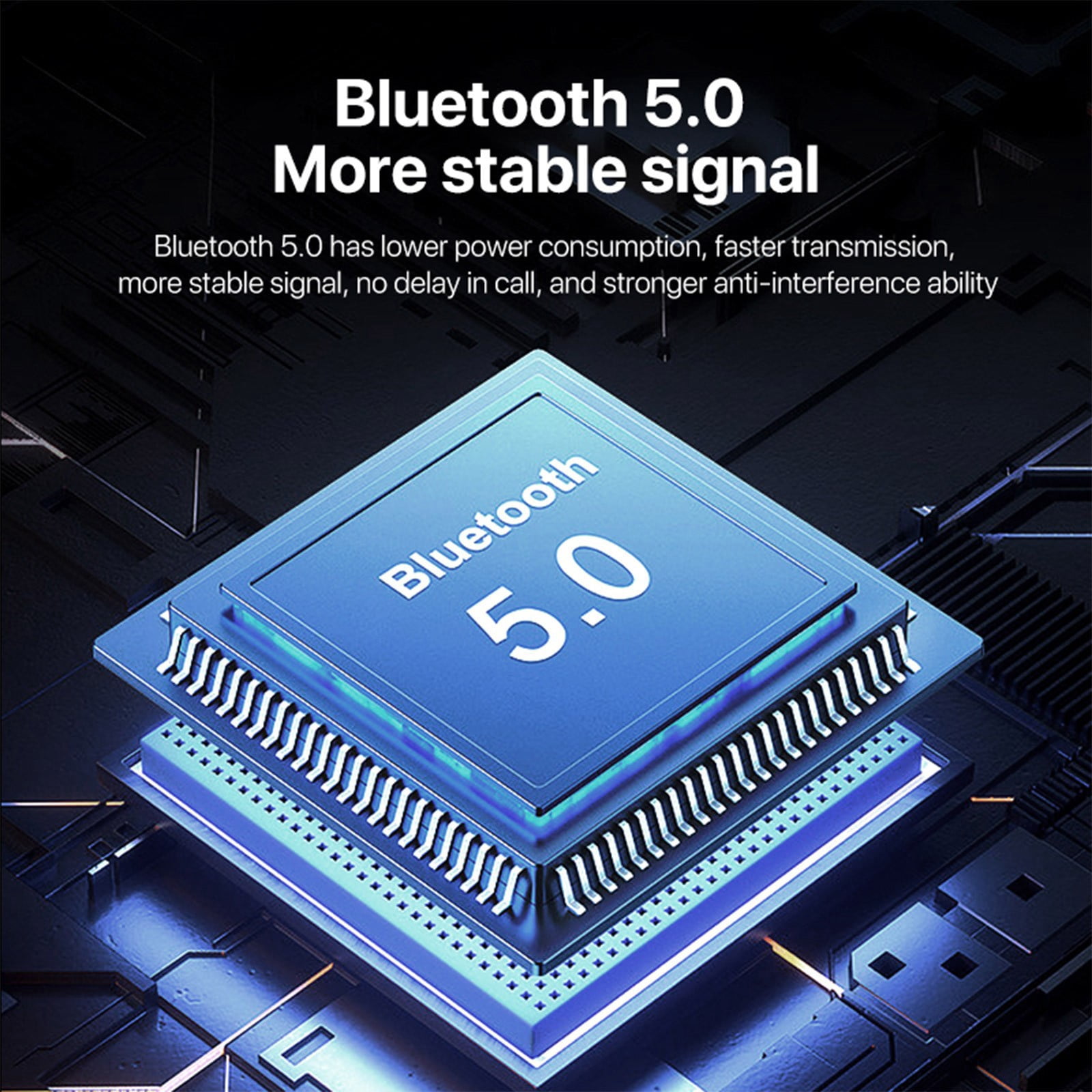 Qholemyo Motorcycle Helmet Bluetooth 5.0 Headphones Intelligent Noise Reduction Long Distance Wireless Earphones