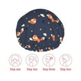 thumbnail image 5 of Kdxio Cartoon Fox Print Shower Cap for Women,Elastic and Reusable,Double Waterproof Layers Bathing Hat, 5 of 6
