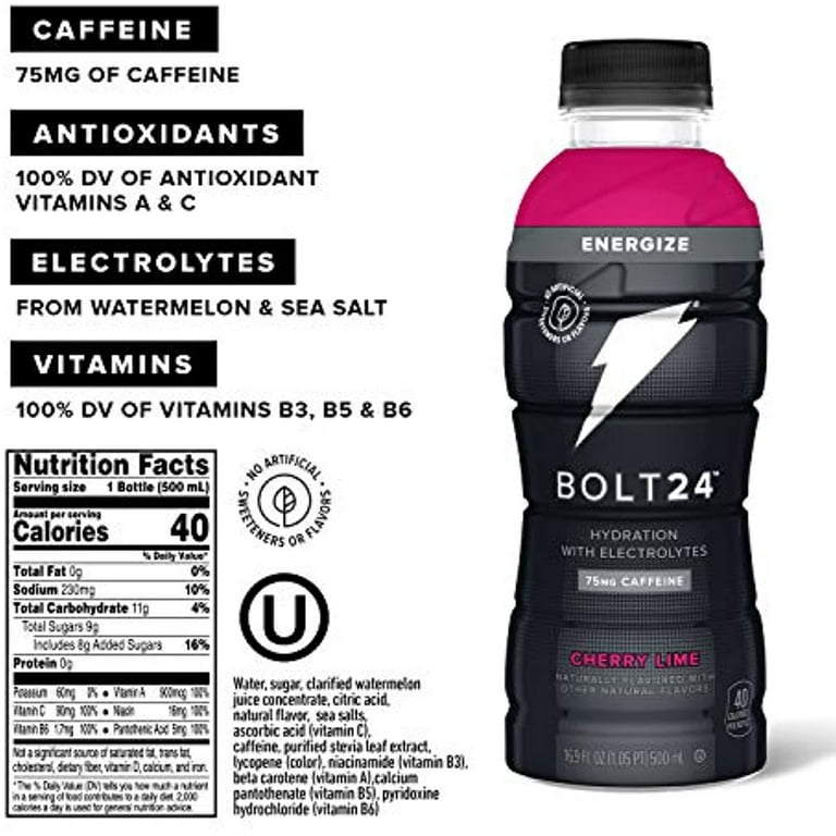 Bolt24™ Fueled by Gatorade Black Cherry Lime Antioxidant Sports Drink  Enhanced with Electrolytes, 16.9 fl oz - QFC