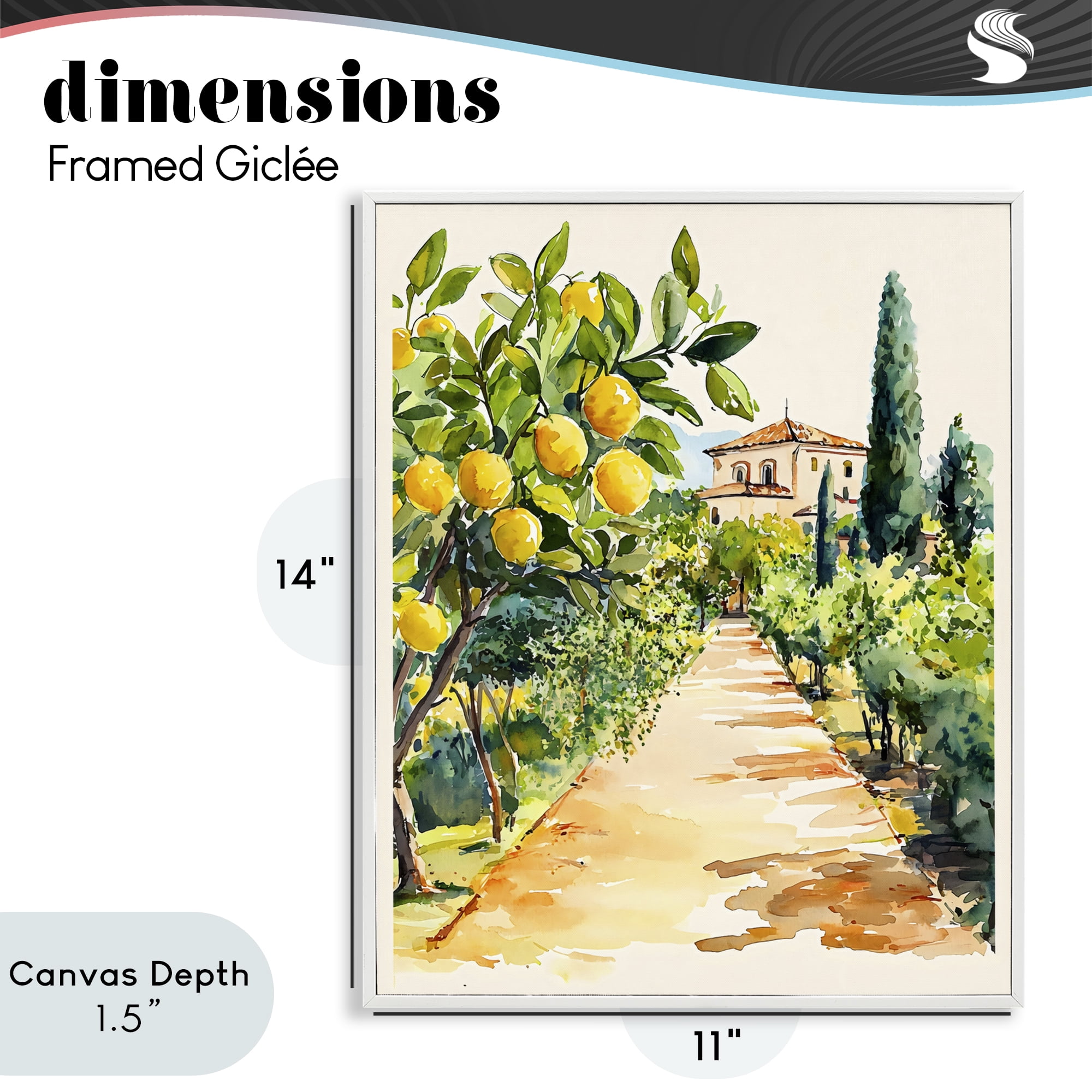 Stupell Industries Lemon Grove Pathway White Framed Giclee Art, design by LSR Design Studio