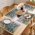 thumbnail image 5 of Green Cactus Placemats Set of 8 Tropical Plants Wildflowers Natural Scenery Place Mats Indoor Wipeable Table Mats Washable Cloth Dining Table Placemats for Kitchen Holiday Party Home Decor 13x19 Inch, 5 of 9