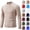 Beige, variant on Mens Long Sleeve Sweater Turtleneck Solid Stretchy Simple for Daily Office