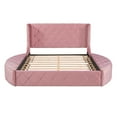 thumbnail image 3 of Harper & Bright Designs Platform Upholstered Storage Velvet Platform Bed with Wingback Headboard, Queen, 3 of 12