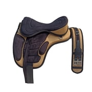 Beige Black Freemax English Treeless Synthetic Horse Saddle Matching Girth & Stirrups