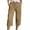 A-Brown1058, variant on Elastic Waist Capri Pants for Women Waffle Knit Pocket Bottoms Casual Daily Wear Trousers