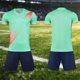 thumbnail image 2 of Odeerbi Niños Niñas Malla Rápido Seco Uniforme de Fútbol Conjunto Rayas Gradiente Impresión Camiseta Shorts Ropa Deportiva Atlética Para 5-15 Años, 2 of 6