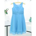 thumbnail image 5 of Aislor Kids Girls Sleeveless Chiffon Layers Lyrical Dress Bridesmaid Wedding Party Flower Girls Dress, 5 of 7