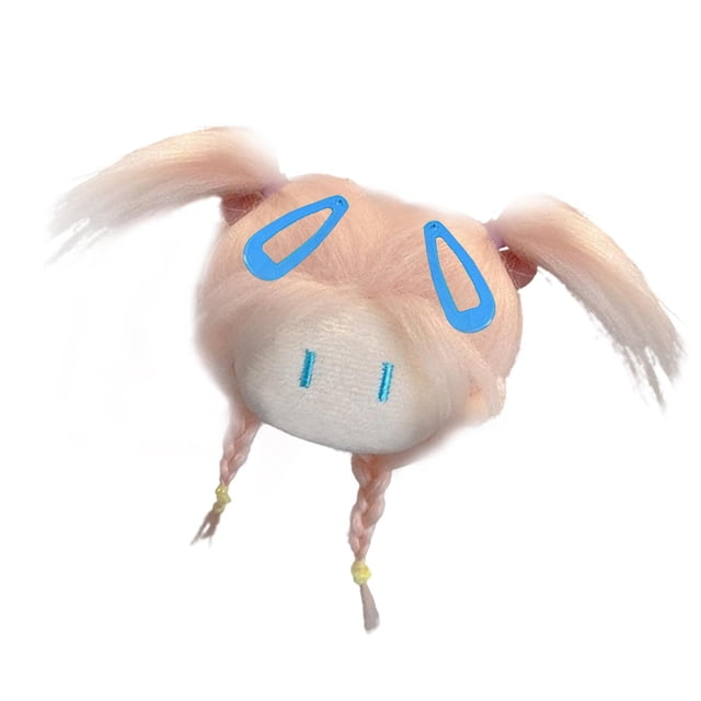 Llavero con cabeza de muñeco de peluche, adorable colgante de muñeco, juguete para regalo Rosa