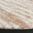 thumbnail image 3 of SAFAVIEH Tahoe Leann Solid Shag Area Rug, Ivory/Gold, 6'7" x 6'7" Round, 3 of 10