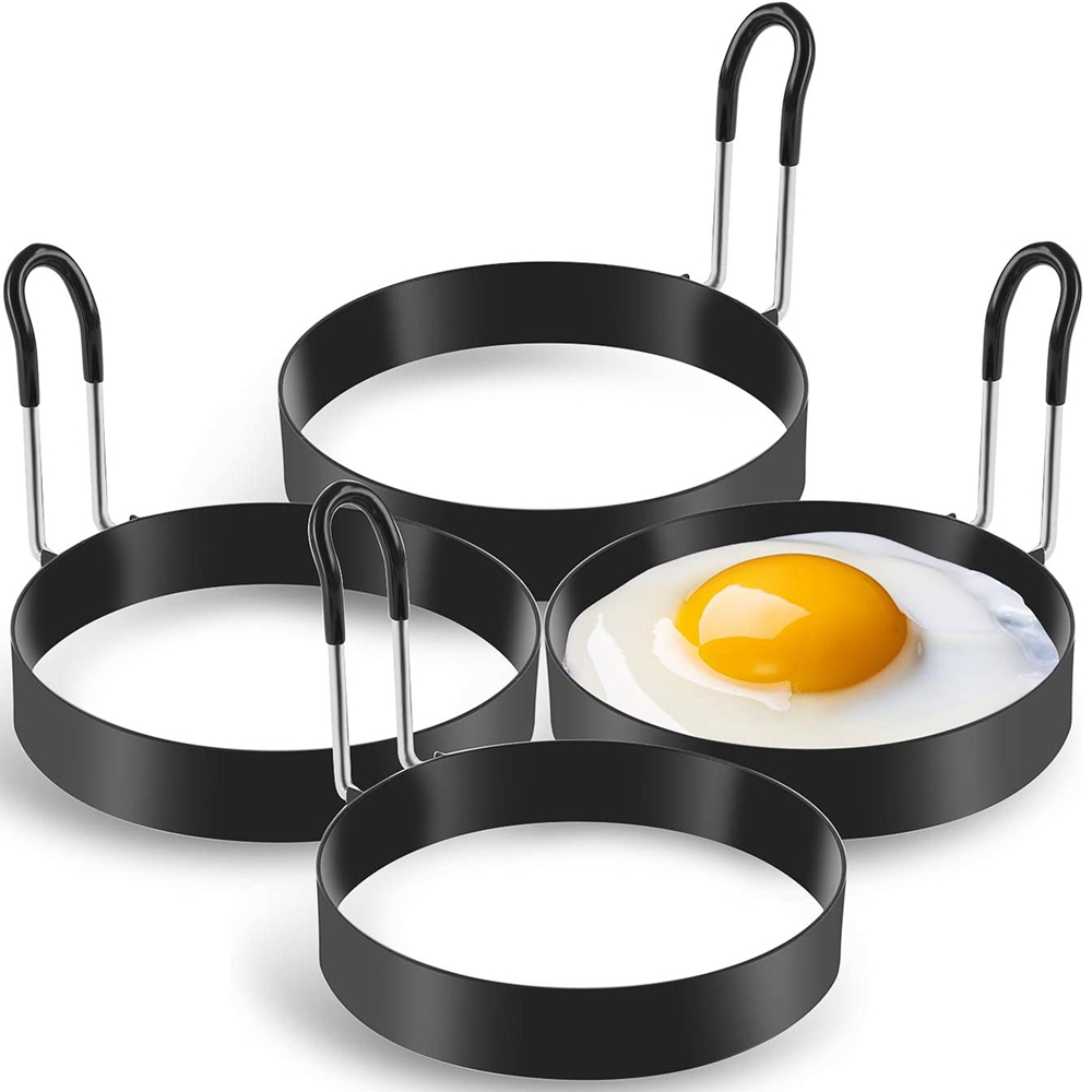 WELPET Eggs Rings, 4 Pack Stainless Steel Egg Cooking Rings, Pancake Mold for Frying Eggs and