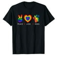 thumbnail image 1 of AALJY Dog Lover Peace Love Dogs Puppy Paw T-Shirt1, 1 of 5