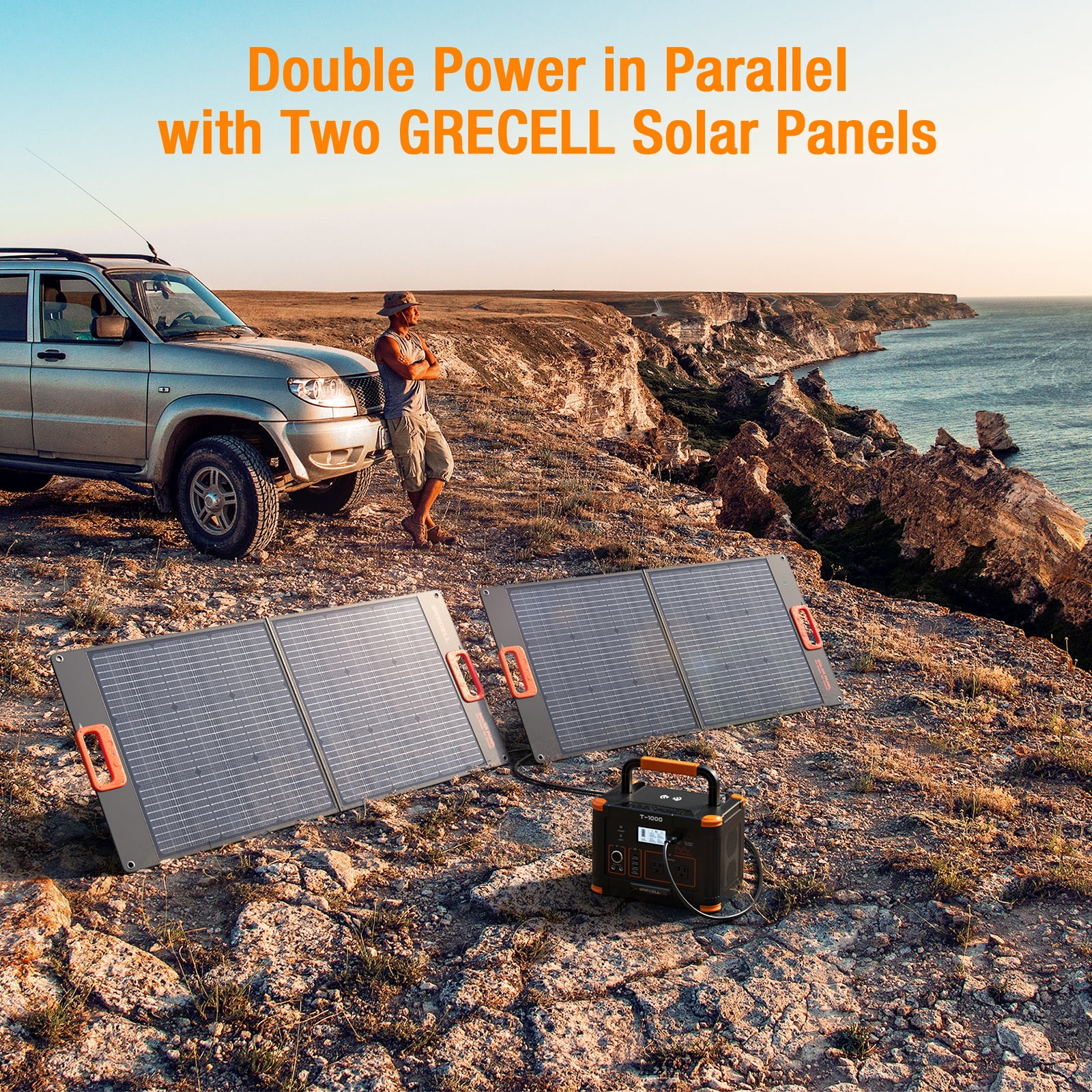 BEYGO 100W Portable Solar Panel for Power Station Generator, 20V Foldable Solar Cell Solar Charger with MC-4 High-Efficiency Battery Charger for Outdoor Camping Van RV Trip