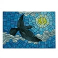 thumbnail image 2 of Black Crow Cutting Board, Stained Glass Style Illustration of Bird Flying in Sky with Sun and Clouds, Decorative Tempered Glass Cutting and Serving Board, in 3 Sizes, by Ambesonne, 2 of 5