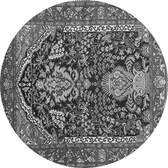 Ahgly Company Indoor Round Persian Gray Traditional Area Rugs, 7' Round