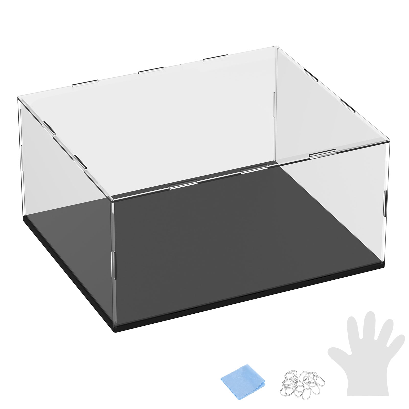 Vitrine Acrylique 30×20 Cm – Fond Noir, Anti-poussière – Pour Figurines, Modèles Et Collections – Facile à Monter