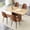 Wood Table+4 Brown Chairs(1), variant on StnTalk Dining Table Set for 6, 59"-71" Extendable Dining Room Table Set, Kitchen Table and Chairs Set with Storage Shelf