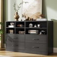 thumbnail image 3 of Eastvita Commode Élégante à 5 Tiroirs Design Cannelé Moderne pour Chambre Salon Rangement, 3 of 7