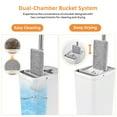 thumbnail image 2 of Self-Wash and Squeeze Dry Flat Mop and Bucket Set, Includes 3 Washable Microfiber Pads, Dual-Chamber Bucket System with 360 Rotation Mop Head, 2 of 11