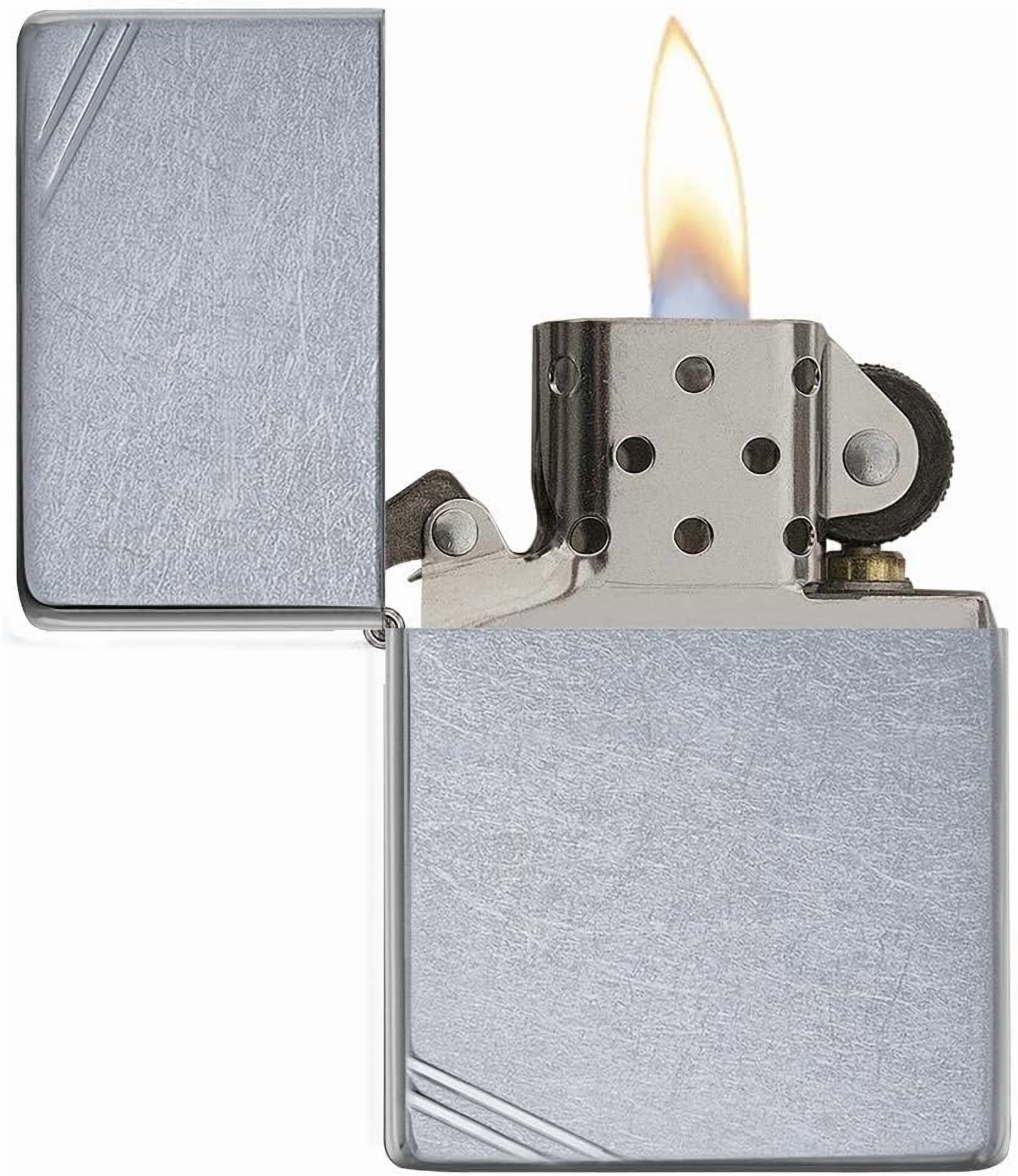 Zippo Personalized Chrome Windproof Lighter Custom Message Engrave (Vintage Street Chrome #267)