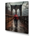 thumbnail image 2 of Designart "Brooklyn Bridge in Red and Grey" Portrait Canvas Art Print, 2 of 5