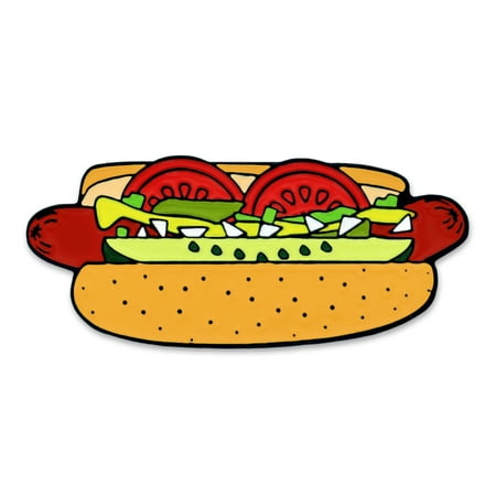 PinMart's Hot Dog Chicago Style Food Cool Enamel Lapel (Best Chicago Hot Dog In Chicago)
