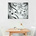 thumbnail image 2 of Nawypu  Music Wall Art Decor Music Note Pictures Canvas Prints Beautiful Notes Beating on Staff Picture Black White Artwork Home Studio Musical Gifts Decoration Ready to Hang, 2 of 4