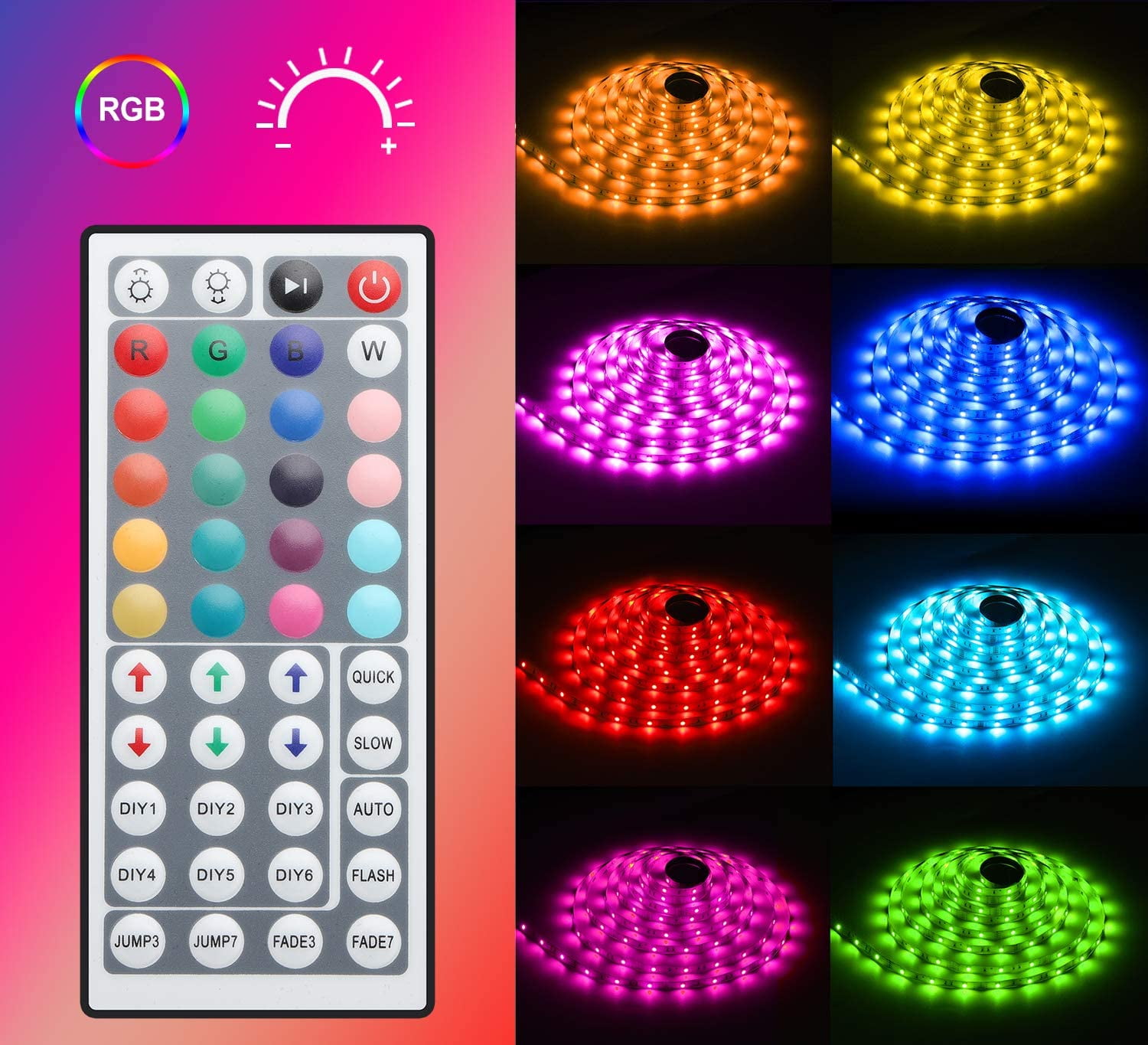 LED Strip Lights 16.4ft 5050 RGB Color Changing Lights Waterproof Flexible Tape 