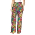 thumbnail image 3 of Xecao Colorful Dinosaur Women's Straight Lounge Pajama Pants: The Epitome of Relaxed Sleepwear, 3 of 9