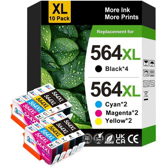 564XL Ink Compatible for HP 564 Ink Cartridges for Printers for HP Ink 564 for Photosmart 5520 6520 Ink (10 Pack)