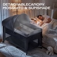 thumbnail image 4 of Babyomi 4 in 1 Baby Bassinet with Diaper Changer, Long Next to Bed Crib with Mattress,Height Adjustable,Pack and Play,Bedside Crib Sleeper, Black, 4 of 7