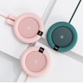 thumbnail image 4 of ZHAOCHENG Nuevo calentador de tazas de café para uso doméstico, oficina, calentador de tazas eléctrico, posavasos calentados, plato para té de cacao, agua, leche (redondo rosa), 4 of 4