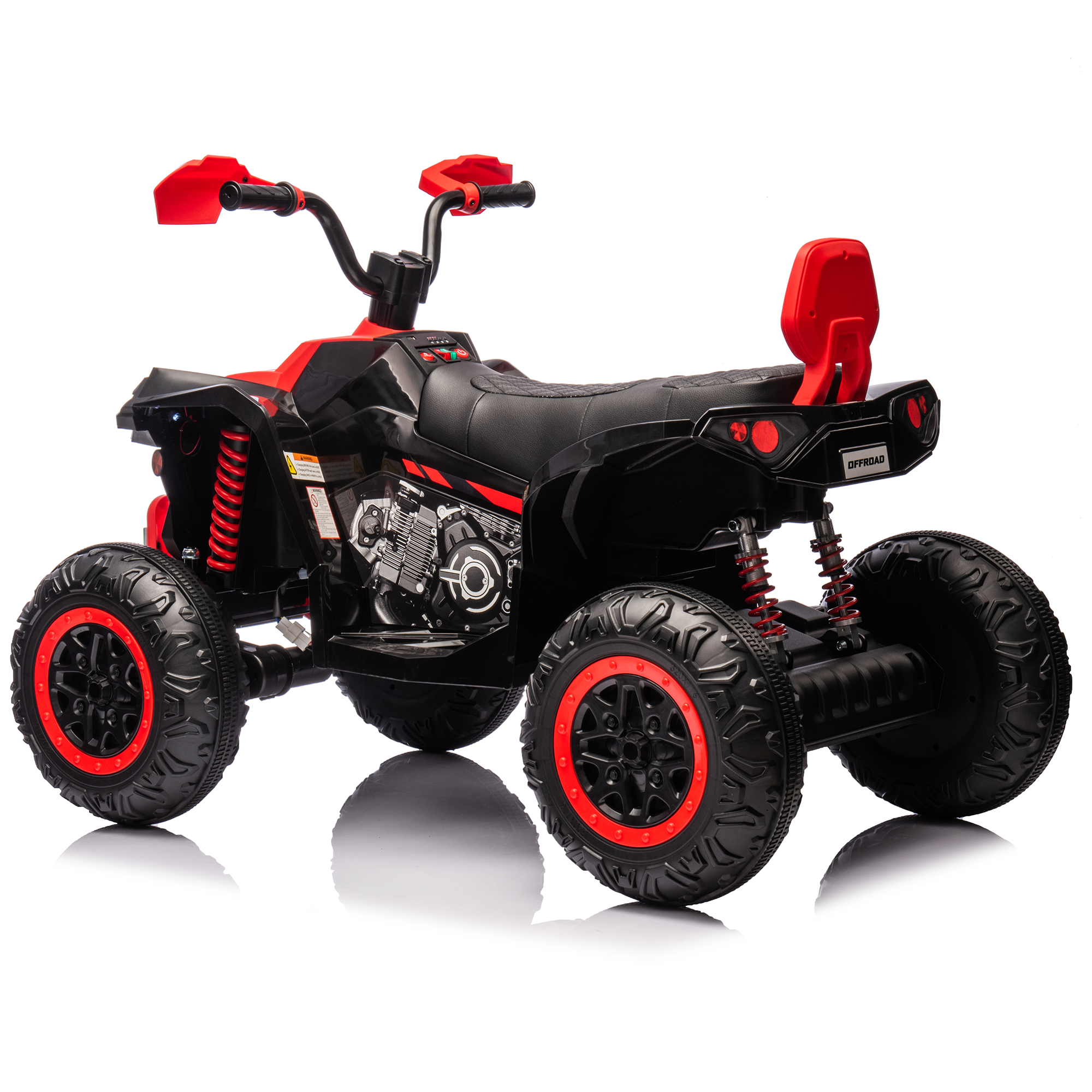 Jorfly 24V Ride on Truck ATV Car，Power Car Wheel 2-Seater Power Car Wheels Kids ATV – 800W 4WD Power with Remote Control & Extended Range Battery (Red)
