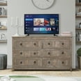 thumbnail image 4 of 54" Large Long Drawer Dresser, 6 Drawer Dresser for Bedroom, Modern Farmhouse Wood Wide Chest of Drawers, Storage Dressers for Bedroom, Living Room, Grey Oak, 4 of 8
