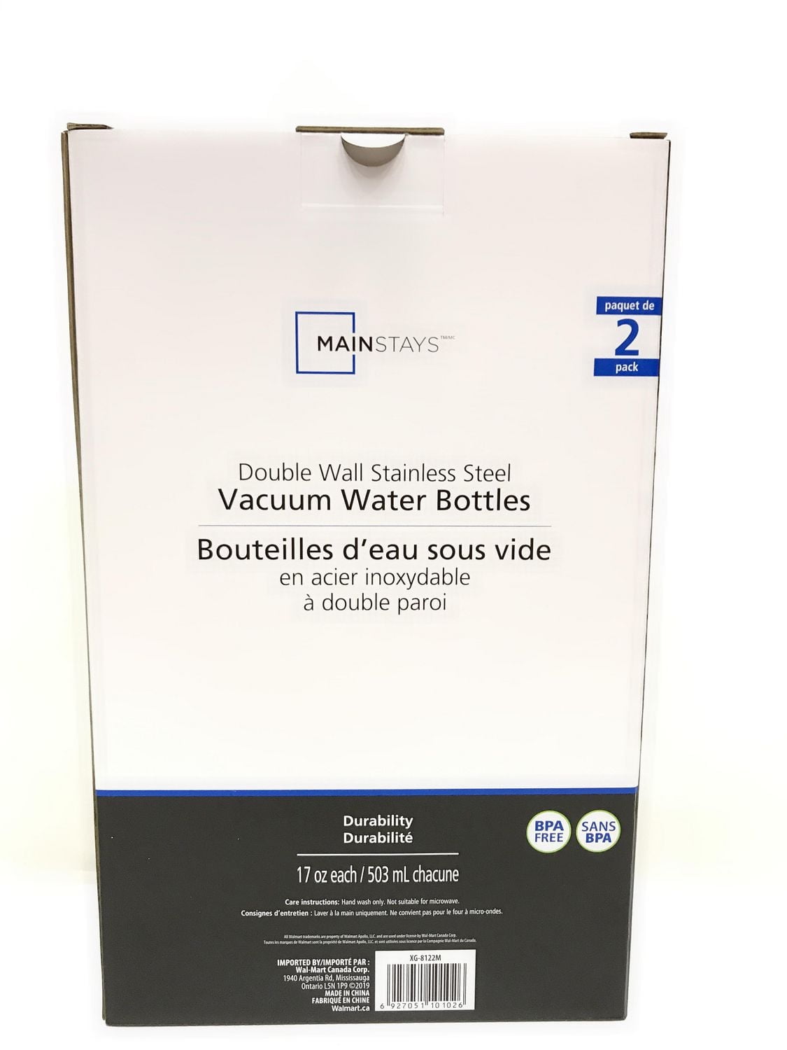 17oz Double Wall Stainless Steel Vacuum Water Bottle