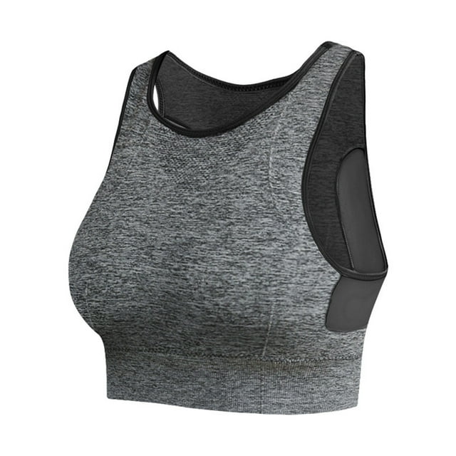 Sujetador deportivo de malla con aros para mujer: doble capa, nailon-spandex, tallas S-XXL, yoga/running/fitness