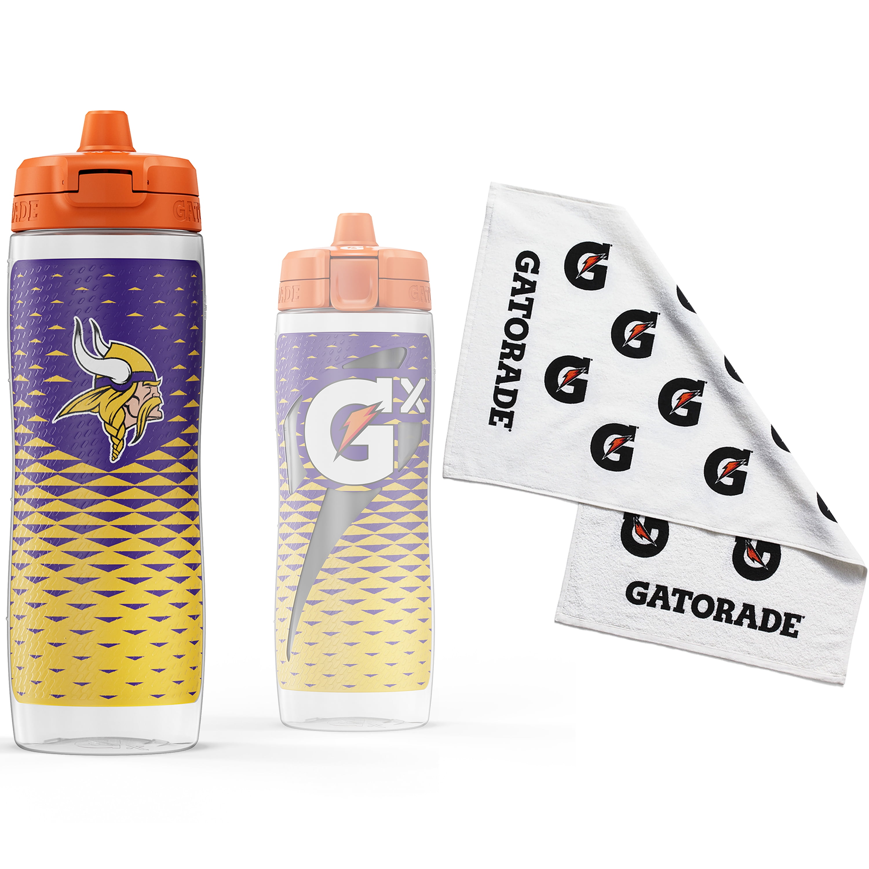 Gatorade Gx New England Patriots NFL 30 fl oz Water Bottle & Sports Towel Bundle