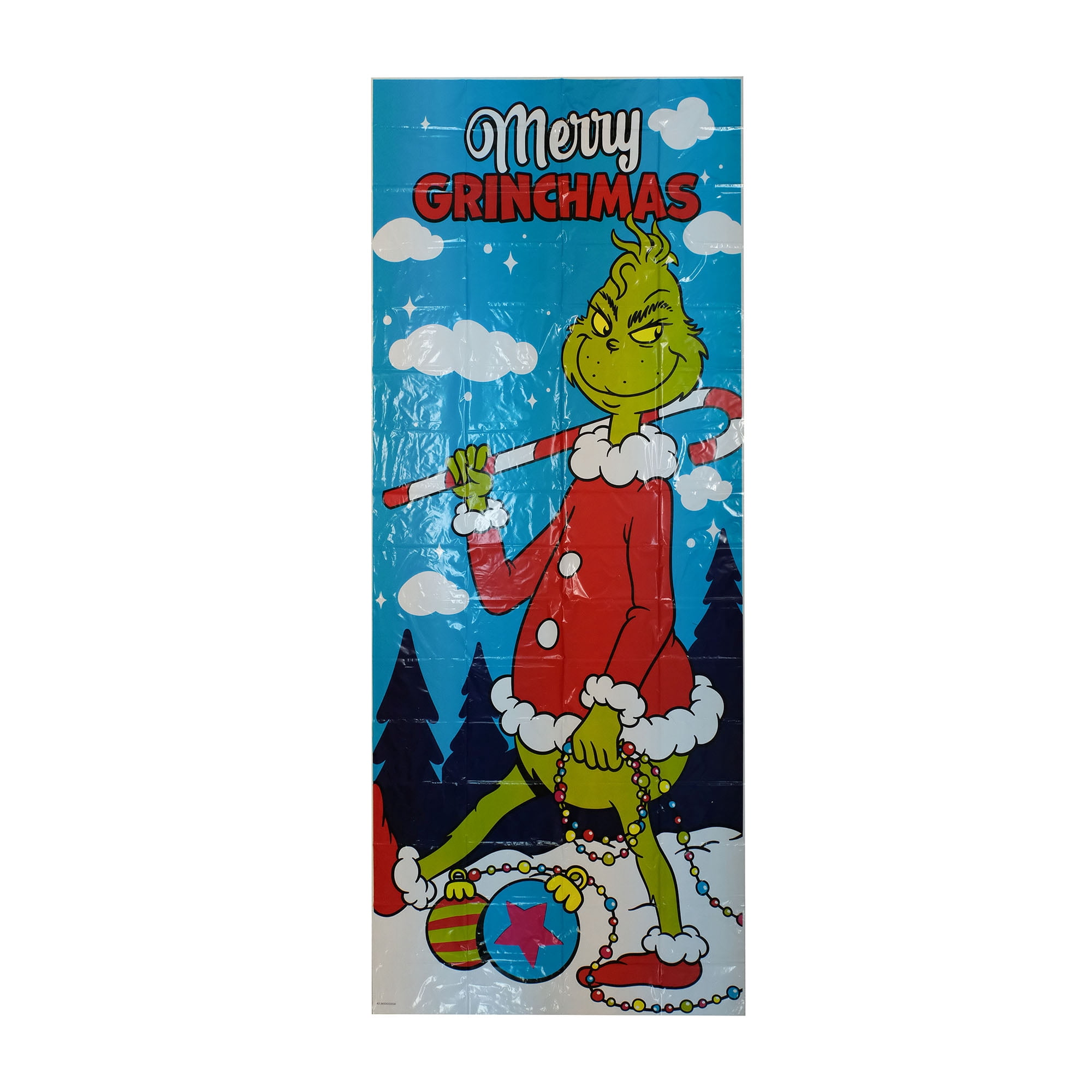 The Grinch Merry Grinchmas Door Cover – 72" x 30" Holiday Decoration