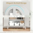 thumbnail image 3 of MAYEERTY Arch Display Cabinet with Glass Doors, Wooden Storage Cabinet with Adjustable Shelves for Living Room, 63" White, 3 of 6