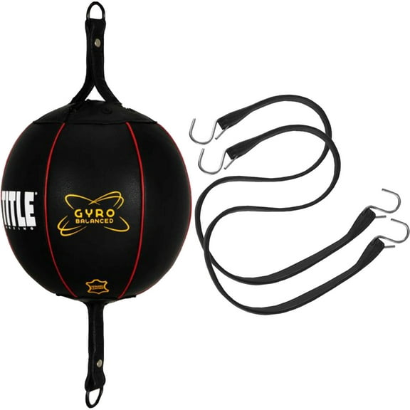 Title Boxing Gyro Balanced Leather Double End Bag - 8" - Black
