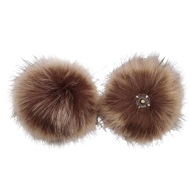 Monstrate Bolas de piel de zorro de imitación pompones sombreros esponjosos bufanda de punto accesorios para bolas de pelo llavero manualidades Artesanía tres colores