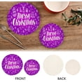 thumbnail image 3 of SKYSONIC Christmas Purple Element Pot Holders Trivets, 2 Pcs Heat Resistant Trivets,Xmas Greeting Cotton Thread Weave Mats for Hot Pads Pans Pot Bowl Teapot for Kitchen Decor, 3 of 7