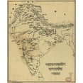 thumbnail image 2 of Vintage Maps 20x23 Black Ornate Wood Framed with Double Matting Museum Art Print Titled - Map of India with place names in India associated with the Mahabharata, 2 of 4